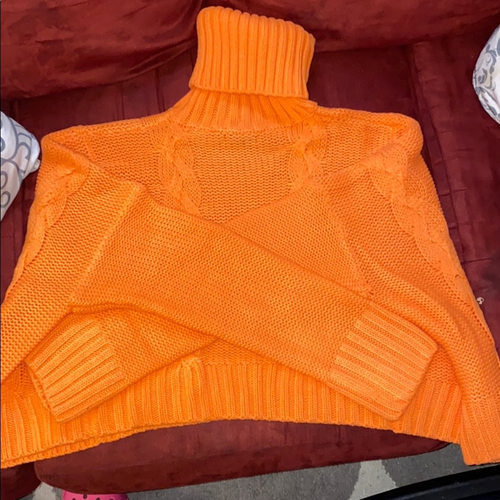 Crop turtle neck sweater